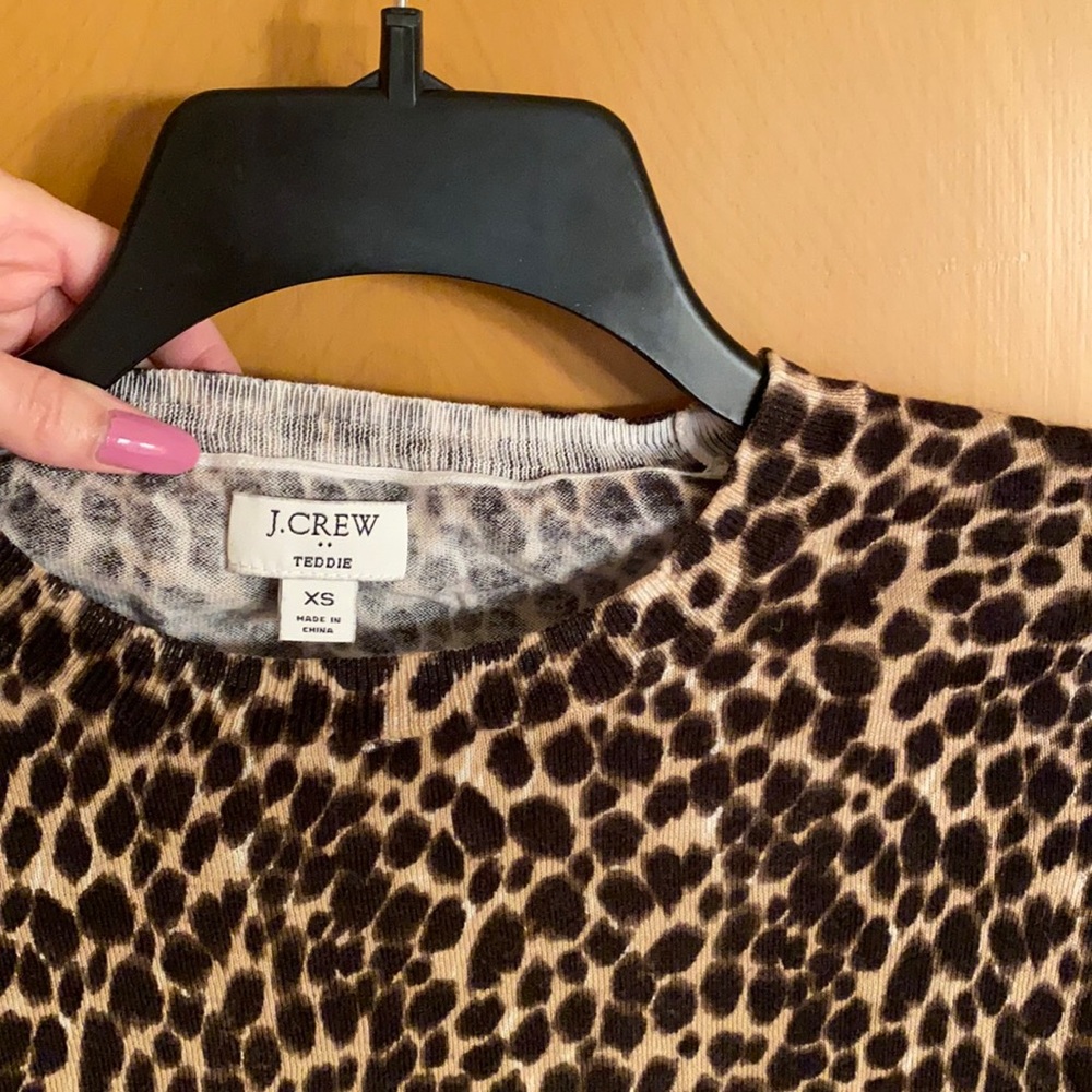 J Crew Teddie Sweater Leopard